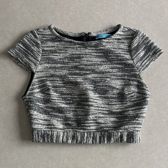 Alice + Olivia Elenore Fitted Tweed Crop Top ASO Taylor Swift - Picture 6 of 10